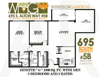 695 S. Alton Way #5B - 1,380 sqft Floorplan - Windsor Gardens in Denver